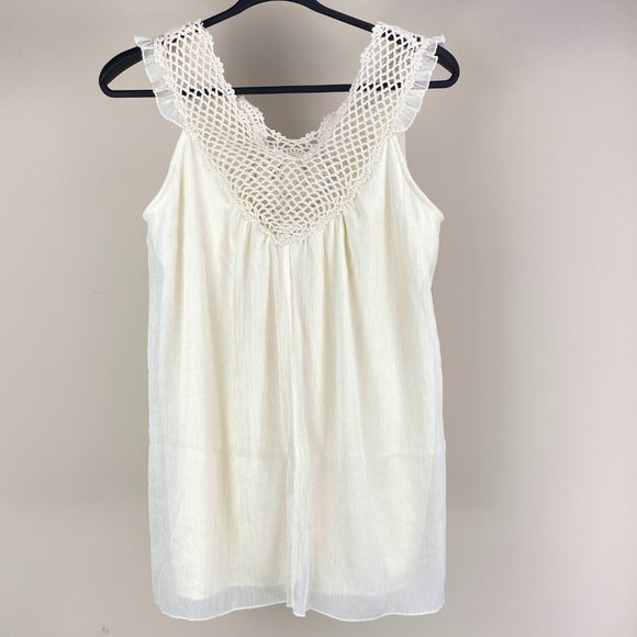 NEW | ADIVA sleeveless top accented with crochet lace - SZ M - Picture 6 of 11